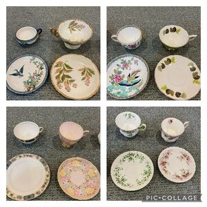 Bundle of 8 teacups and saucers